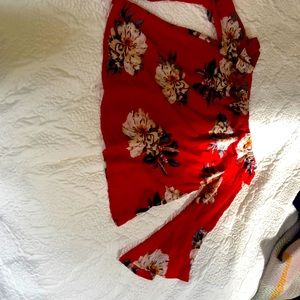 Off the shoulders red blouse